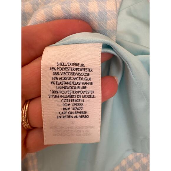 Alice + Olivia Justin Gingham Double-Breasted Relaxed Fit Oversized Blazer US 10 - Picture 5 of 9